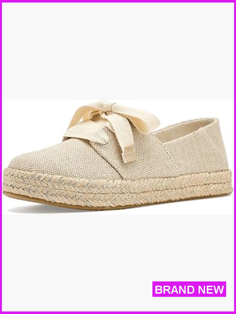 Lace-Up Espadrille Flatform Canvas Women's Shoes Round Toe Casual Oxford